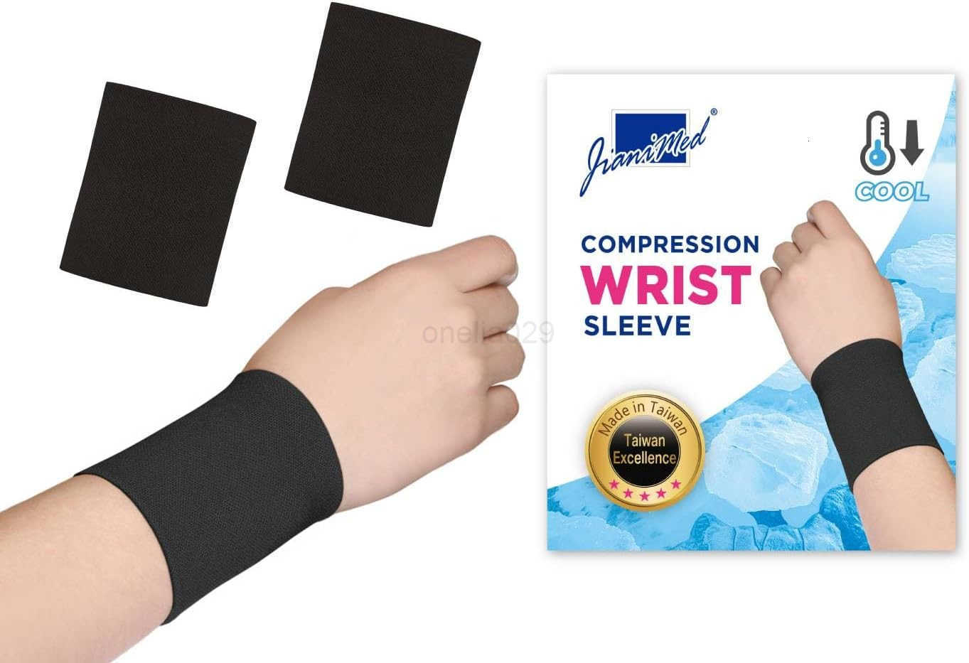 Compression Wrist SleeveLightweight Cooling Yarn MoistureWicking Wrist Support Pain Relief Daily Use Taiwan Excellence SM W250910