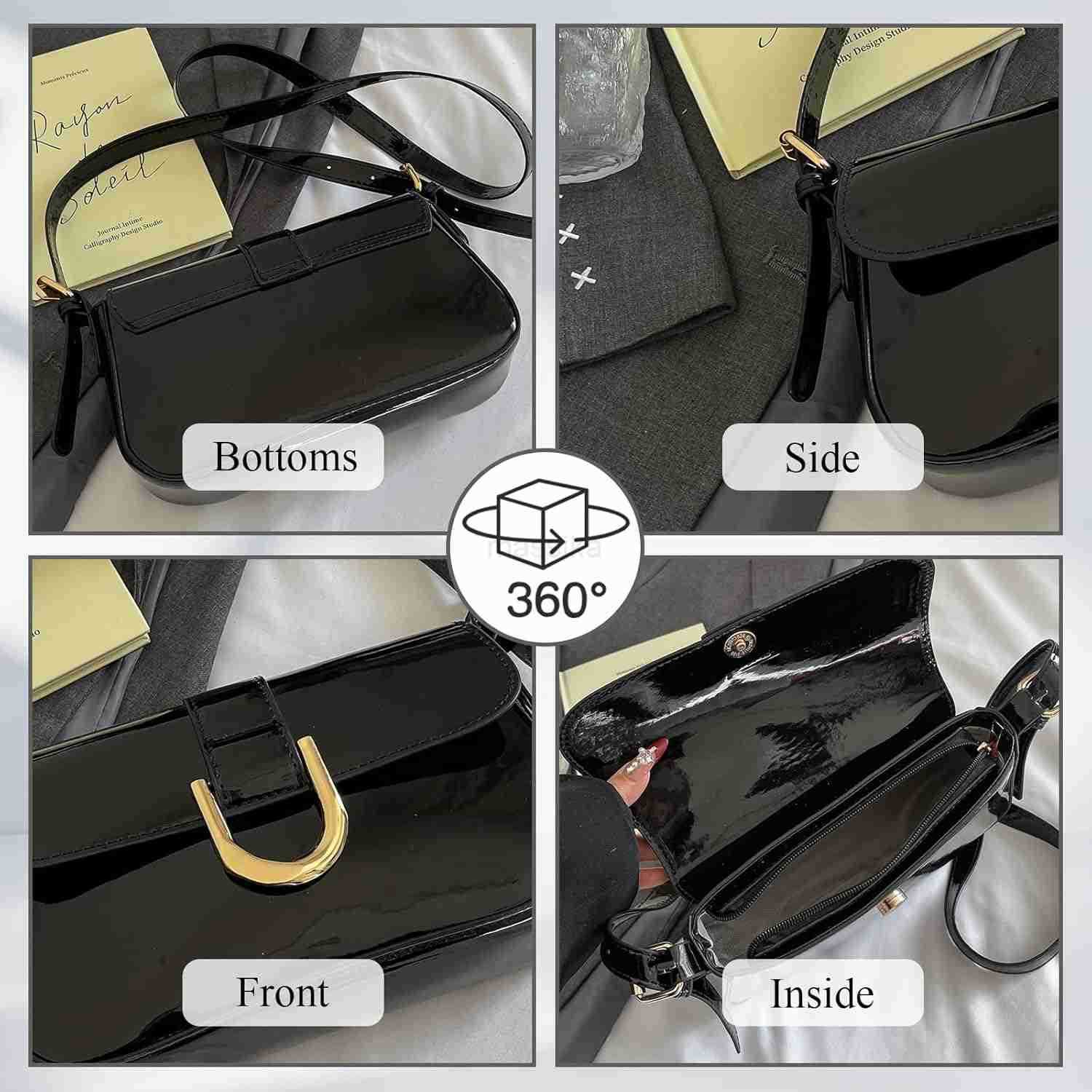 Small Shoulder BagY2K Purse for Women PU Leather Tote Handbag Clutch Purse with 2 Removable Straps Crossbody Bags M250909