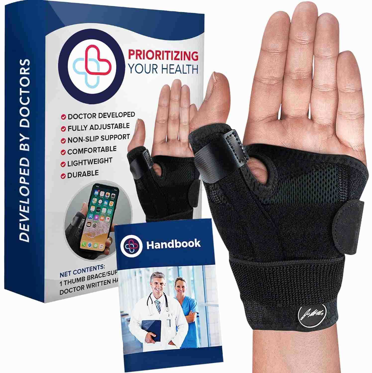 Arthritis Thumb Brace Medical Thumb Splint Right Left Hand Wrist Thumb Support Thumb Spica Splint Thumb Support for Arthritis Black Single W250910