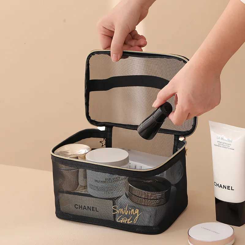 Mesh Cosmetic Bag Mesh Makeup Bags Black Mesh Zipper Pouch for Offices Travel Storage Bags Toiletry Bags Makeup Pouch 5 styleXJ250910