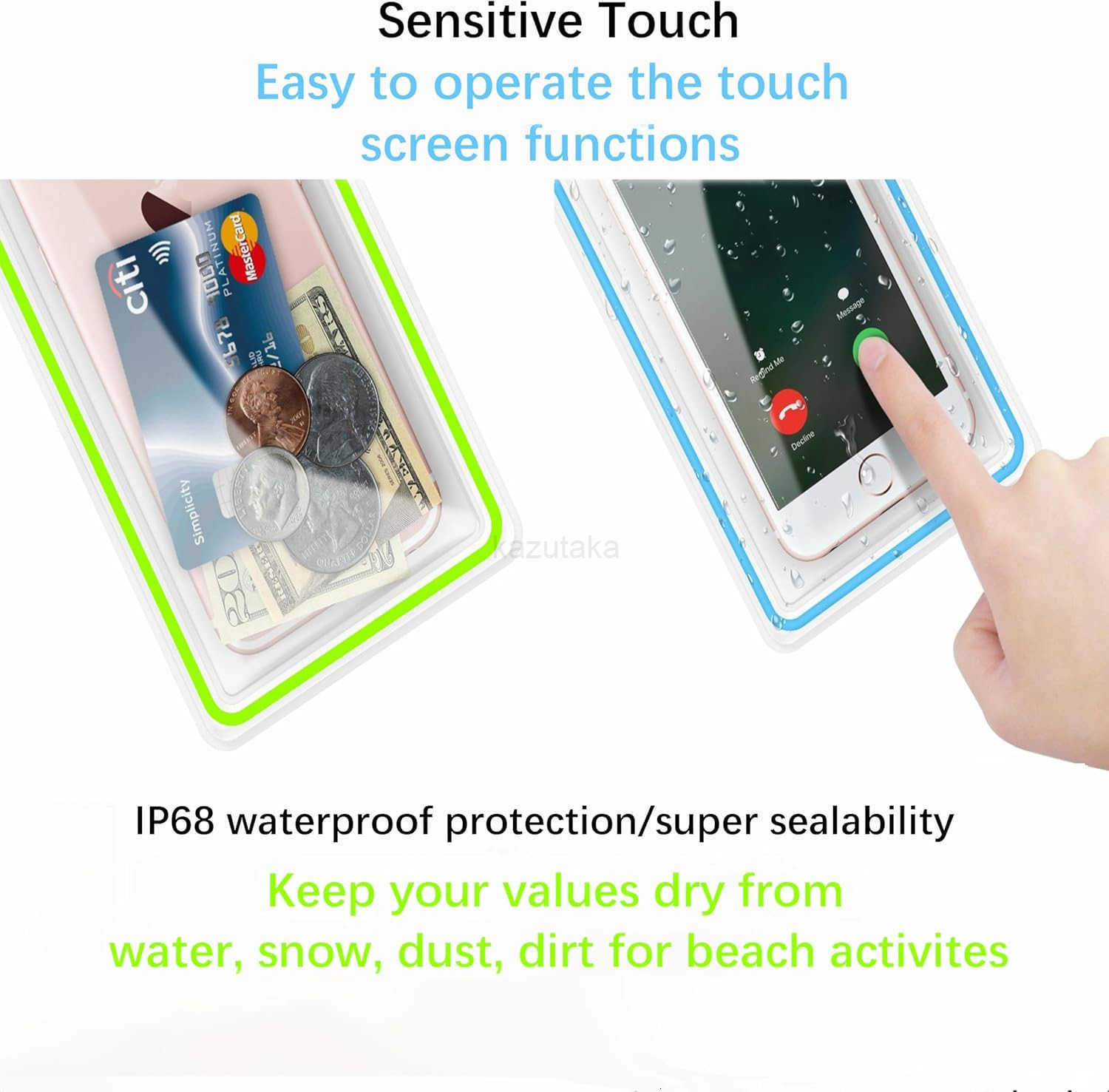 Universal Waterproof Phone Pouch 4 Pack Waterproof Phone Case Dry Bag with Neck Strap Luminous Ornament for Water Games Protect iPhone 16 15 14 13 Pro