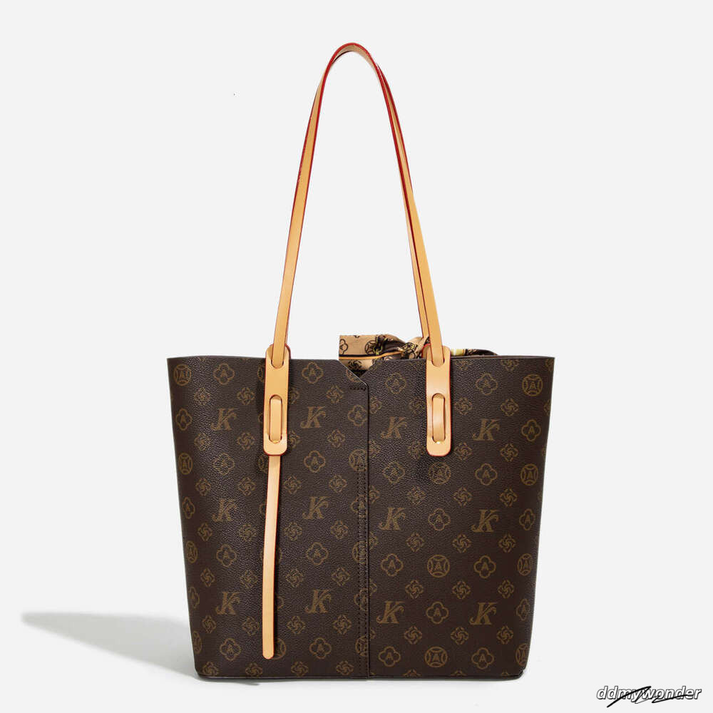 New Tote - Unisex Scarf Print Shoulder Bag, Large PVC Work Bag With Dual Straps (29X28cm, 1200G) ddmywonder ddmywonder