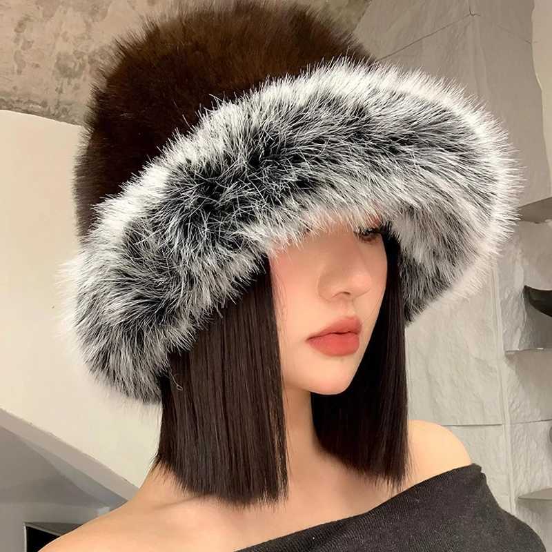 2025 Fluffy Fur Bucket Hat Women Plush Fisherman Hat Warm Womens Winter Hat Thicken Cold Snowy Day Panama C Chrismas GiftsXJ250910