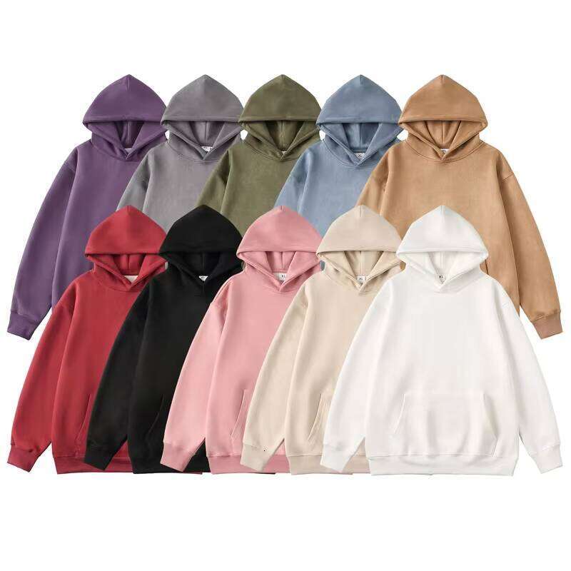 High Quality fashion Blank Suede Logo Men's Oversized Cordless Hoodie