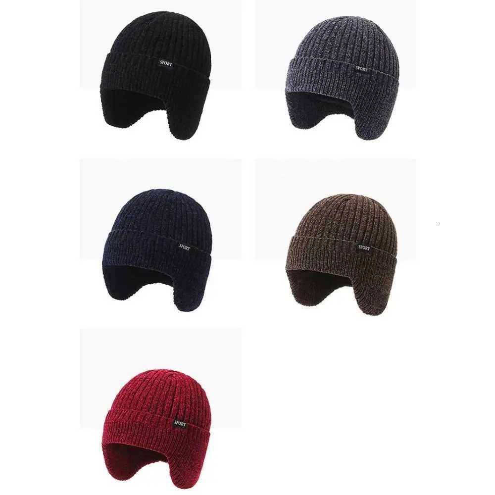 Casual Windproof Knitted Hat Warm Breathab Woon Hats Face Protection Thicke Ear Protectors s Winter G250910