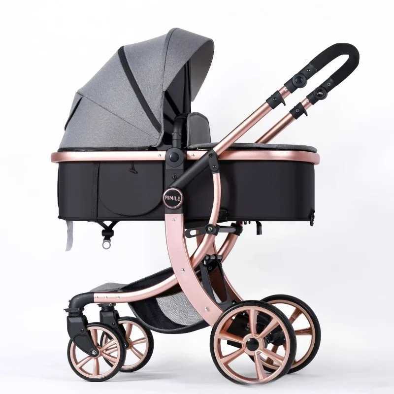 High View 2in1 Baby Stroller Twoway Detachable Sleeping Basket Lightweight Travel Stroller Luxury Baby Carriage W250910