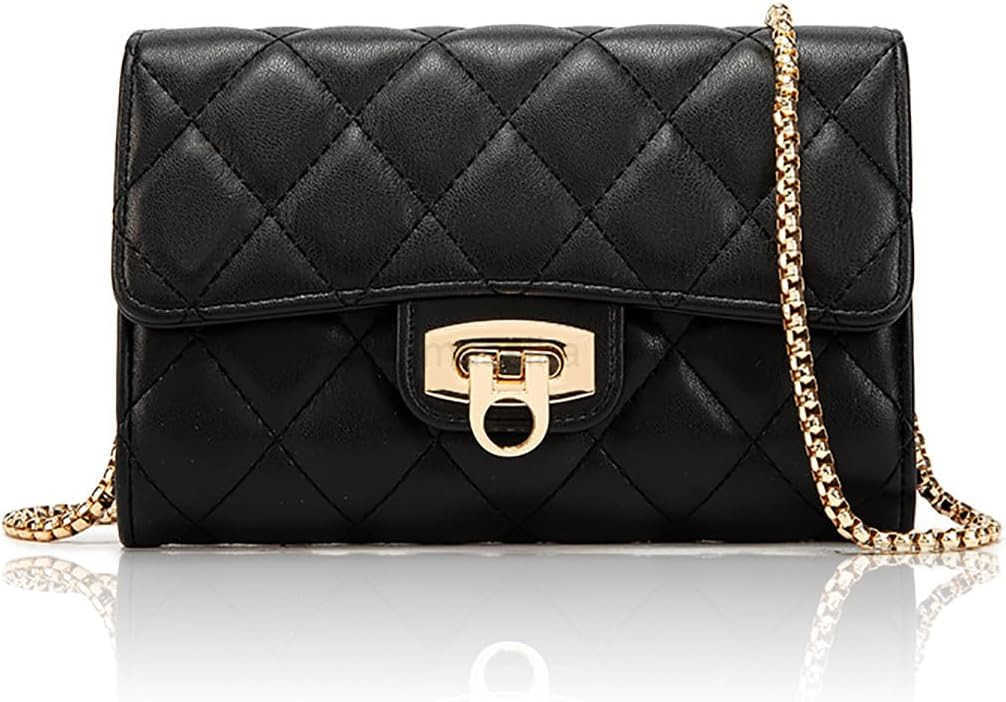 Small Black Clutch Purses for Women with Quilted Designs Womens Trendy Quilted Crossbody Bags Stylish Shoulder Handbags M250910