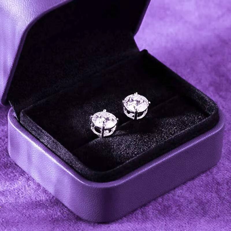 3MM10MM Pass Diamond Tester Hip Hop D Color VVS Moissanite 4 Claws Stud Earrings With 925 Sterling Silver GRA Women Men