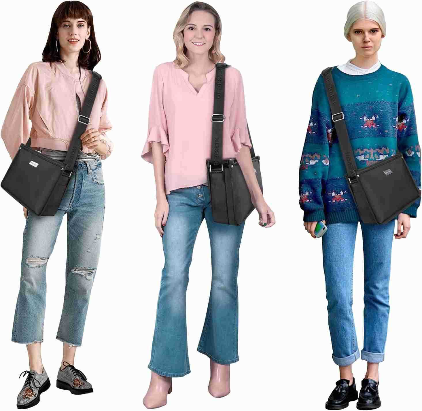 Lightweight Women Crossbody Bag Shoulder Purse with Multiple Pockets Triple Zip Handbag with Shoulder Strap Z250910