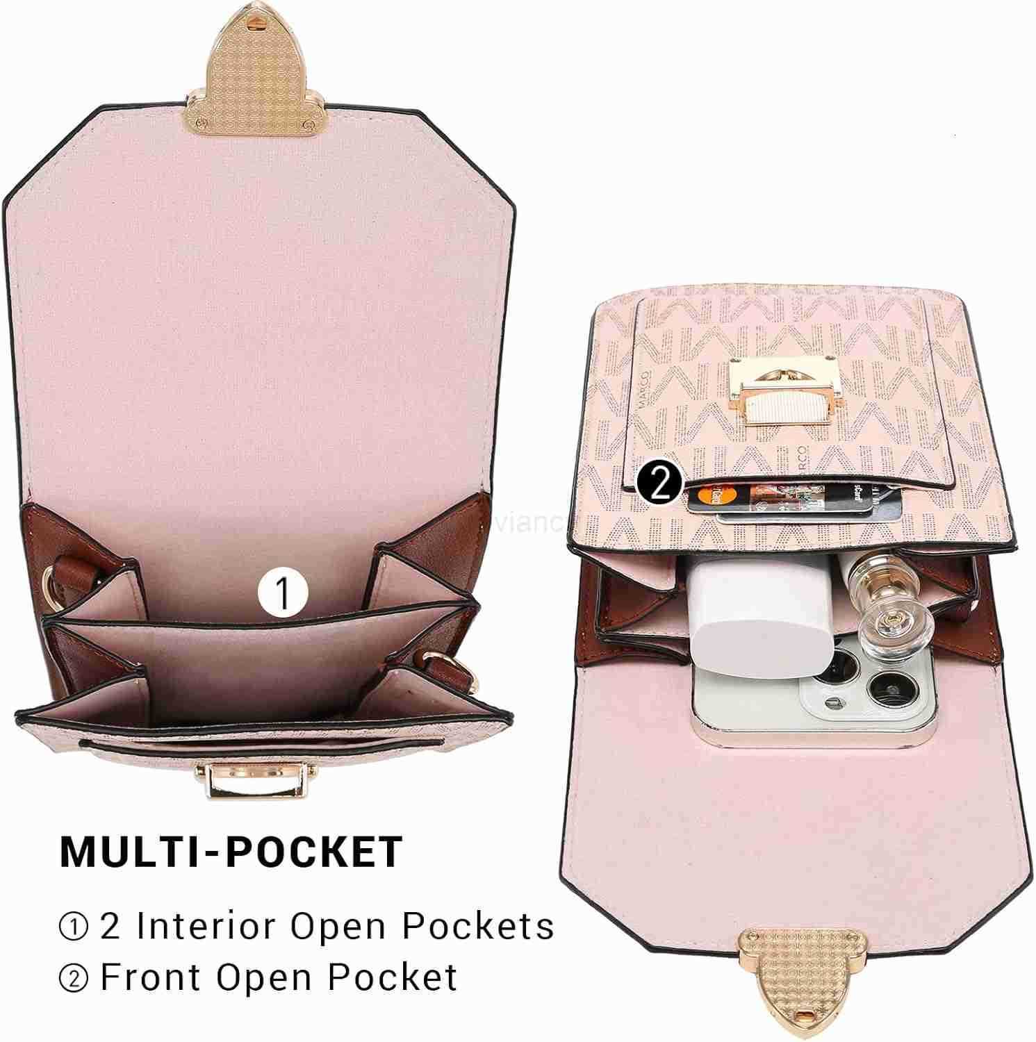 Women Fashion Signature Lightweight Cute Small Crossbody Bags Cell Phone Purse Wallet Shoulder Bag With Snap ClosureW250909