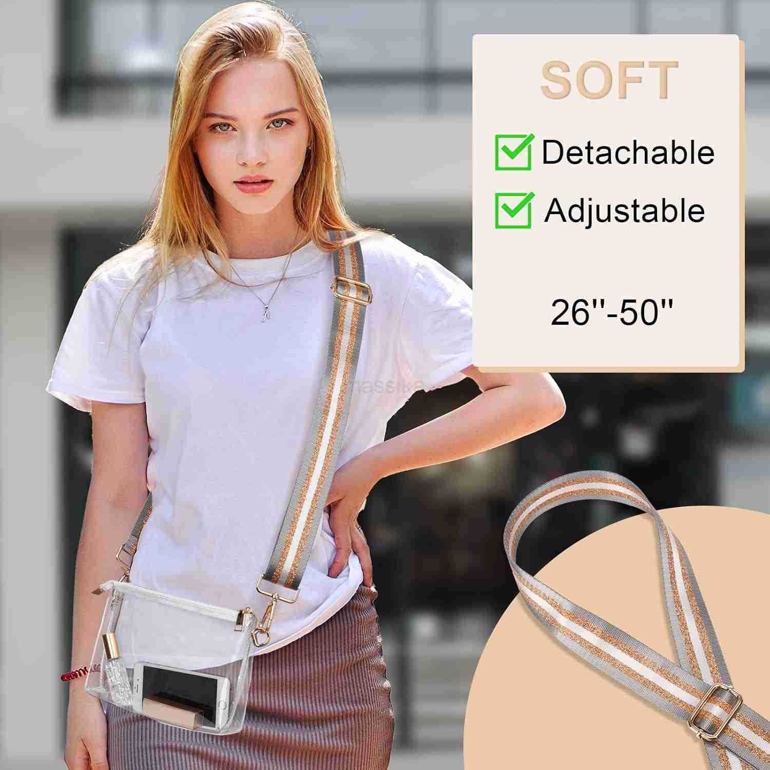 Clear Purse for Women Stadium Approved Crossbody Bag Small Stadium Bag for Concerts Sports Events M250909
