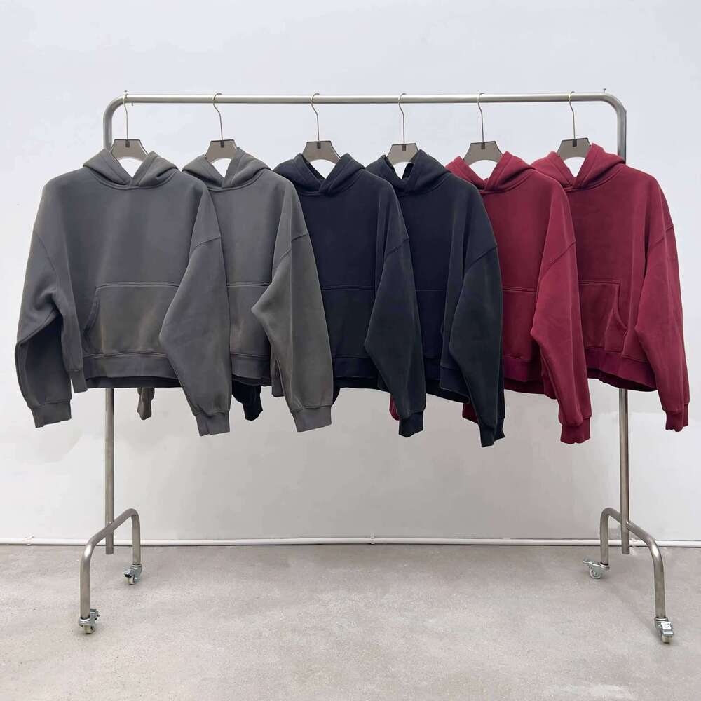 Distressed Washed Unisex Streetwear Drop Shoulder High-Quality Blank Oversized Hoodie
