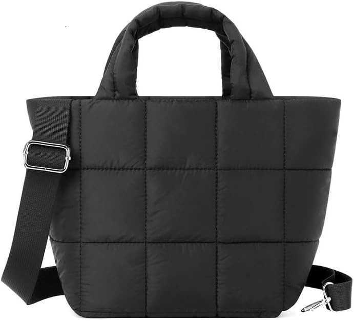 Mini Puffer Tote Bag Quilted Nylon Tote Purse Lightweight Puffy Shoulder Bag Soft Hobo Handbag for Work Travel M250910