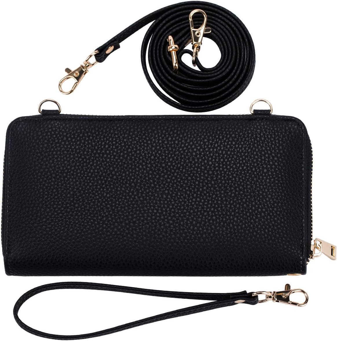 Womens Wristlet Wallet Crossbody Bag Cellphone Purse Handbag RFID Card Slots 2 Strap WristW250910