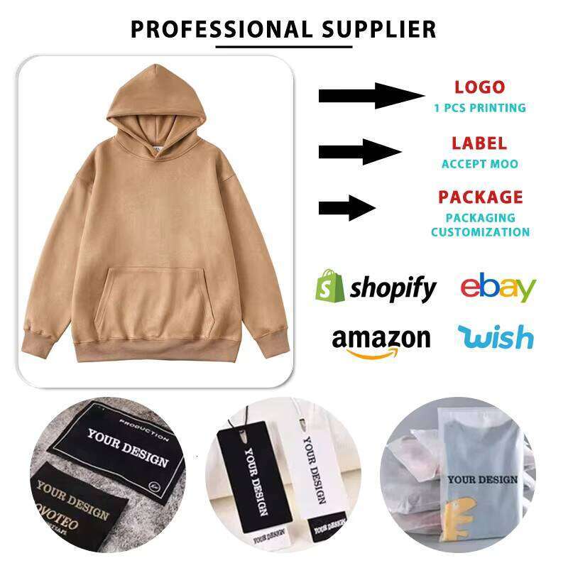 High Quality fashion Blank Suede Logo Men's Oversized Cordless Hoodie