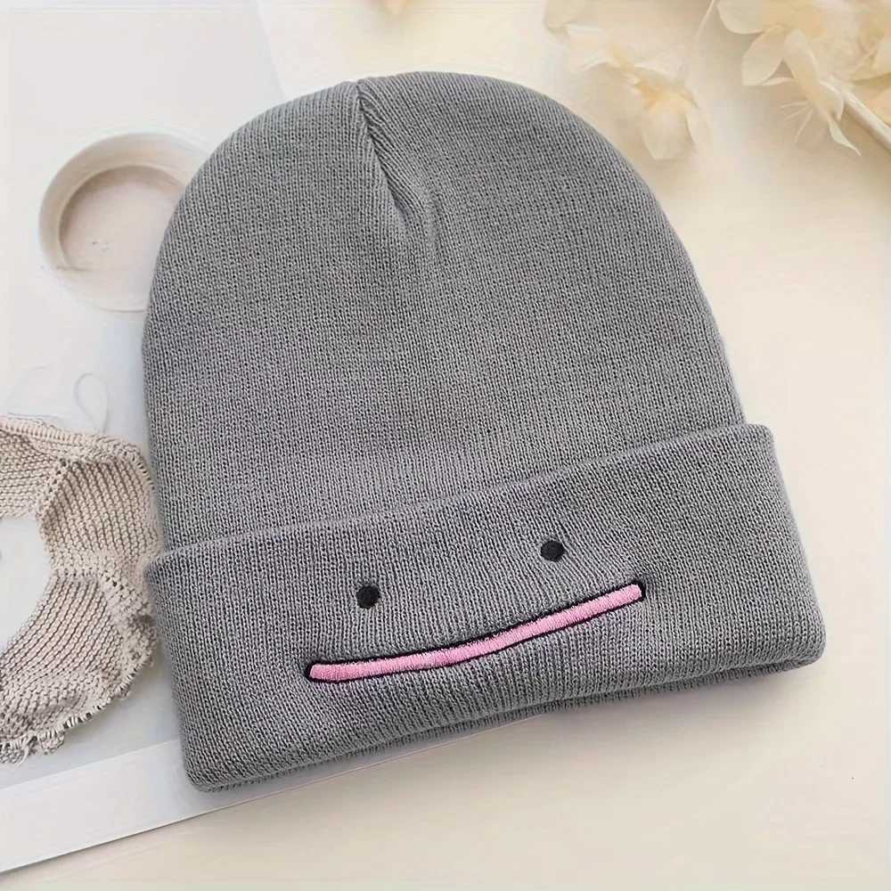 Knitting Hat Fashion Anime Men Wen Beanie Autumn Winter Warmer Bonnet Cute broidery Outdoor Windproof Casual Hats G250910