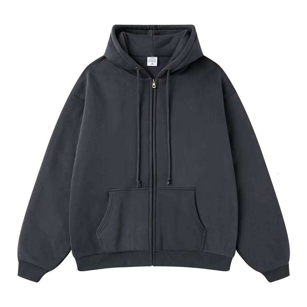 Men's High-Quality Cotton Heavy French Terry Zipper Drop Shoulder Oversized Hoodie