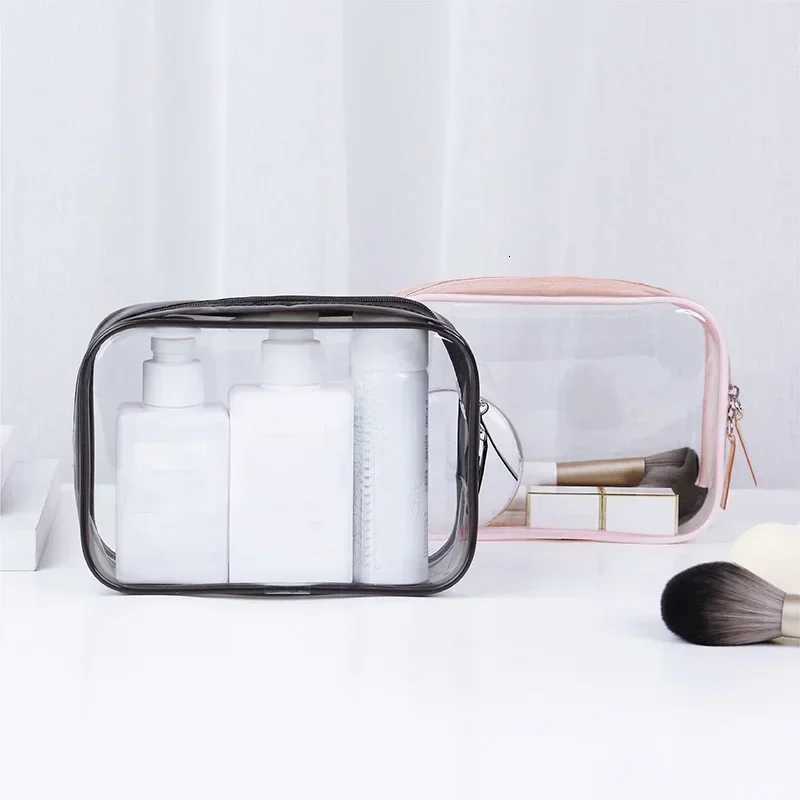 PVC Transparent Cosmetic Bag Men Women Zipper Clear Makeup Bags Beauty Case Travel Organizer Storage Bath Toiletry Wash BagXJ250910