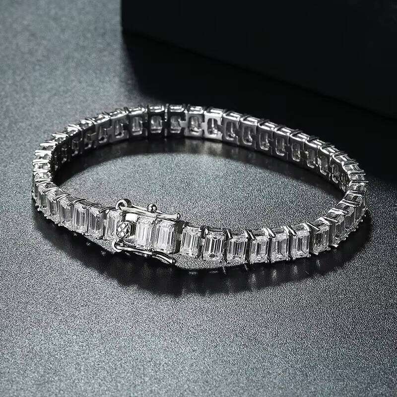QYT Jewelry Square Moissanite High-end S Sterling Sier Fine Bracelet