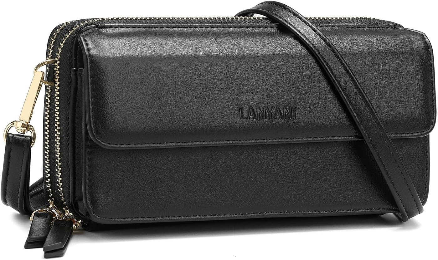 RFID Crossbody Wallet Wristlet Purse with Phone Pocket For Women Vegan LeatherZ250910