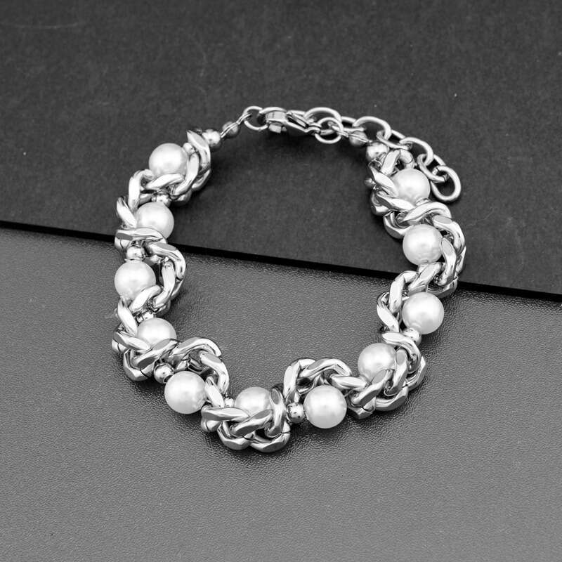 Heavy Craft Titanium Steel Wrapped Pearl Necklace Niche Light High-end Sense Neck Personalized Collarbone Chain Accessories Bracelet