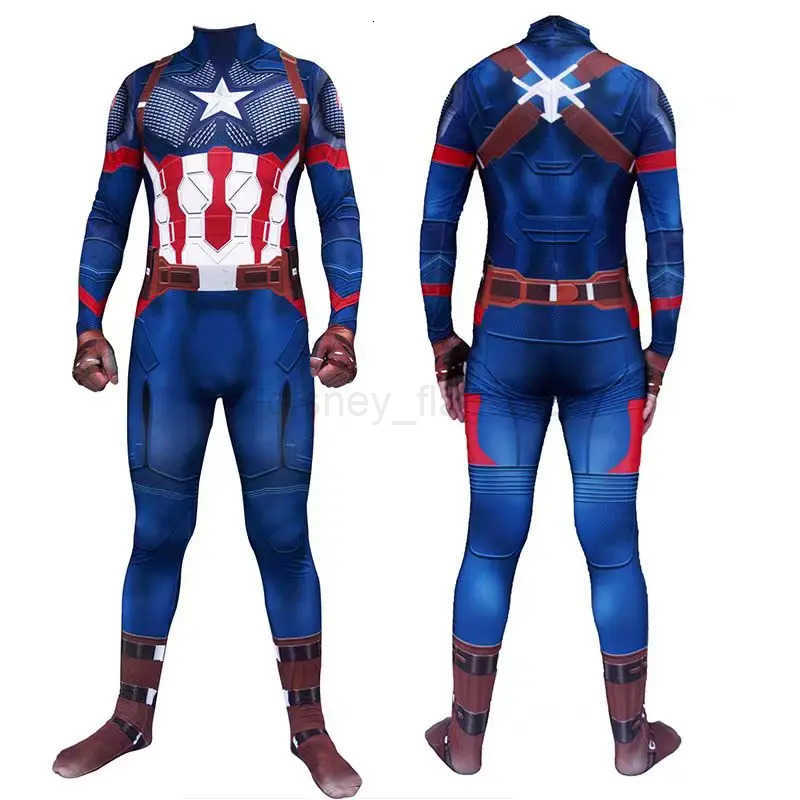 Disney Halloween New Marvel Avengers Captain America Cosplay Jumpsuit Cosplay Costume Superhero Adult Kids Halloween Carnival Party Show BodysuitXJ250