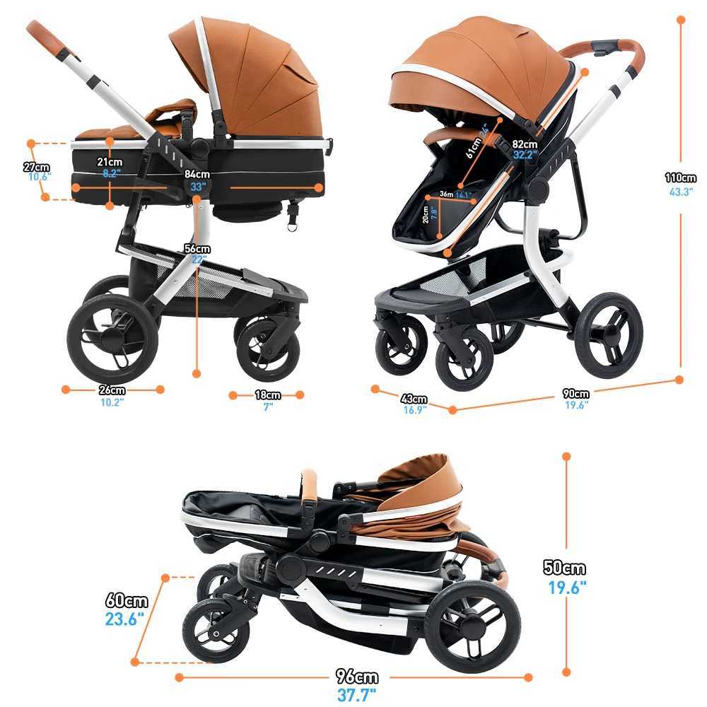 Baby StrollerStandard Pram Reversible Baby CarriageUnisex PuschairToddler StrollerBassinet Pram Suit Newborn Toddler W250910