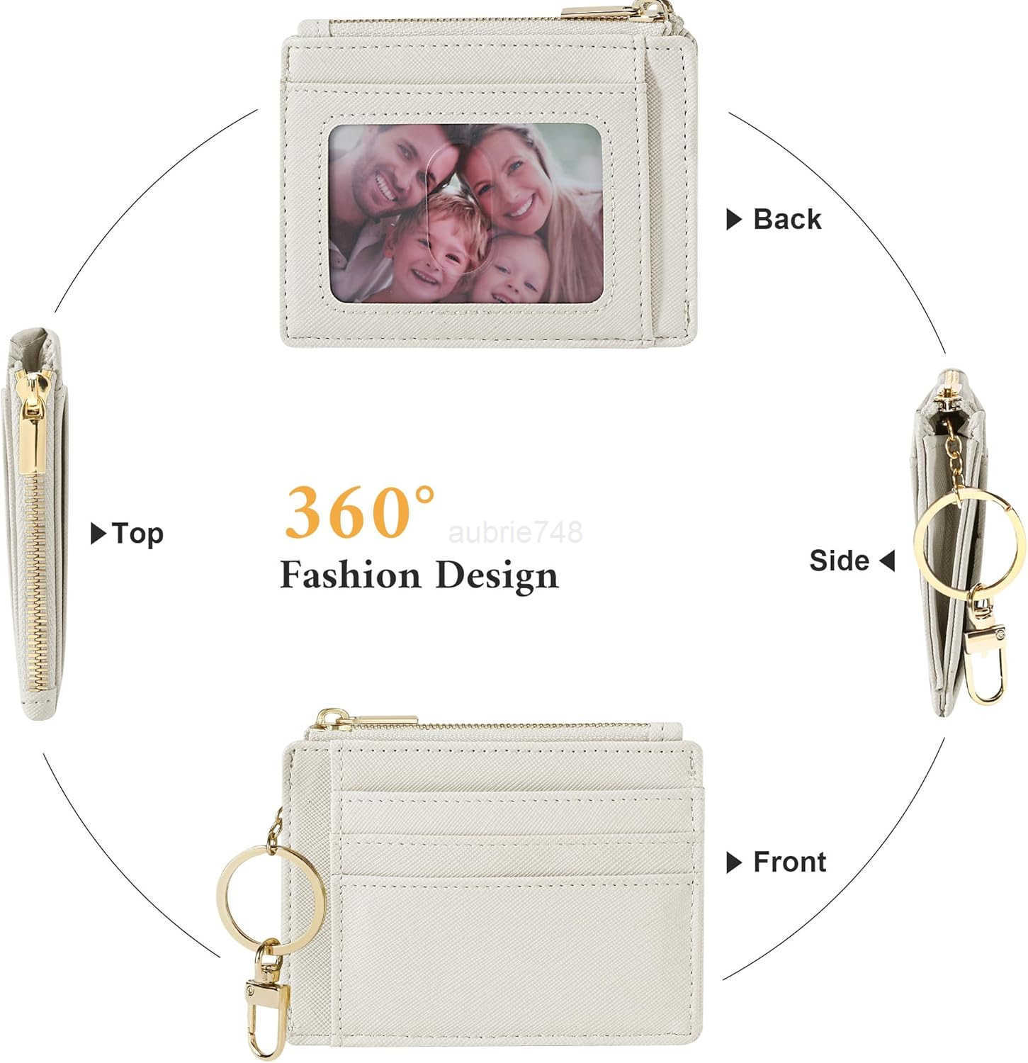 Card Case Slim Front Pocket Wallet for Women CARD Holder with KeychainZ250910