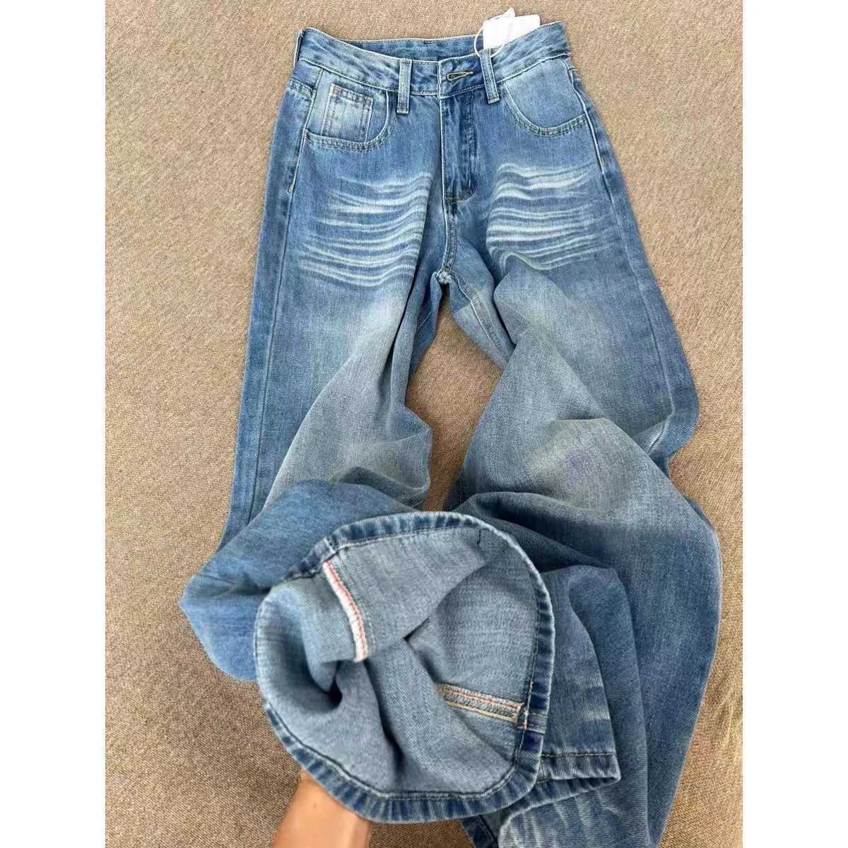 Botvotee Vintage Classic American Denim Jeans for Women Retro High Waisted Wide Leg 1950s1960s Inspired Jeans Washed Blue Pants Z250910