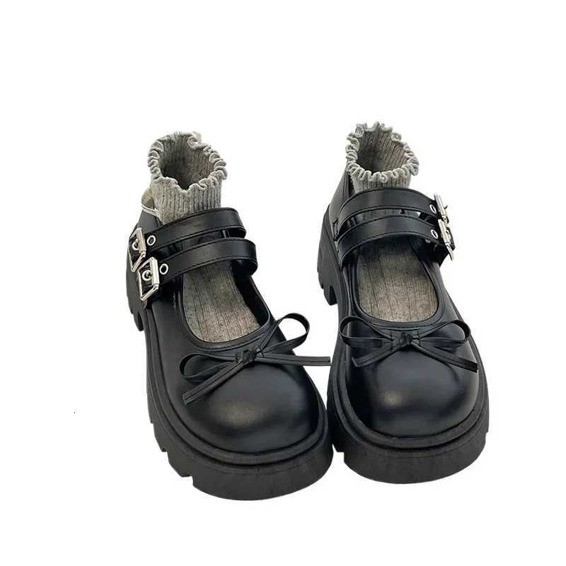 Ladies Shoes 2025 Brand Mary Janes Womens High Heels New Dress Pumps Women Bow Tie Round Toe Buckle Strap Med Heel Shoes Women W250910