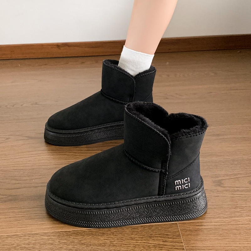 Free shipping Designer Boots Snow boots for women fashionable autumn winter new item round toe thick sole with plush outer cotton shoes black brown