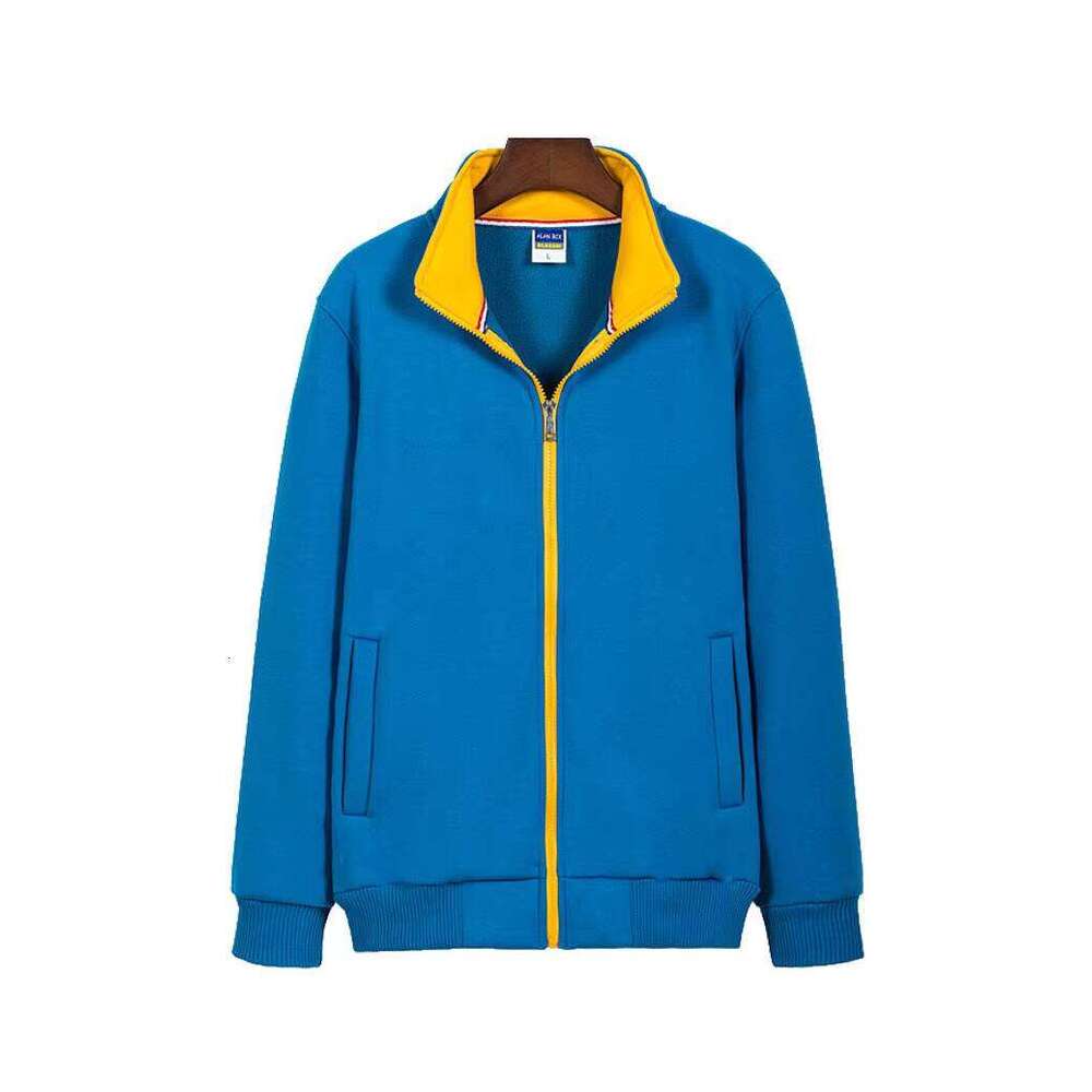 2025 Thickened Wool Cardigan Full Mock Collar Hoodie Advertising Group Printed Logo Zipper Sweatshirt