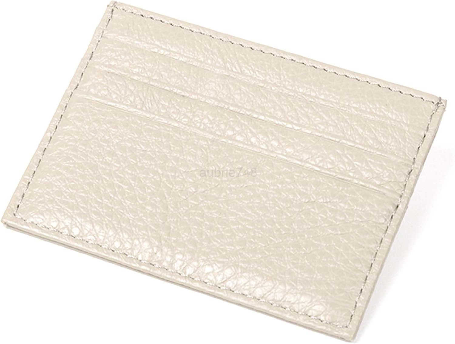 CARD Wallet Super Slim Card Holder Genuine Leather Wallet for Man and Women with 6 Card Slots 1 Pocket OffWhiteZ250910