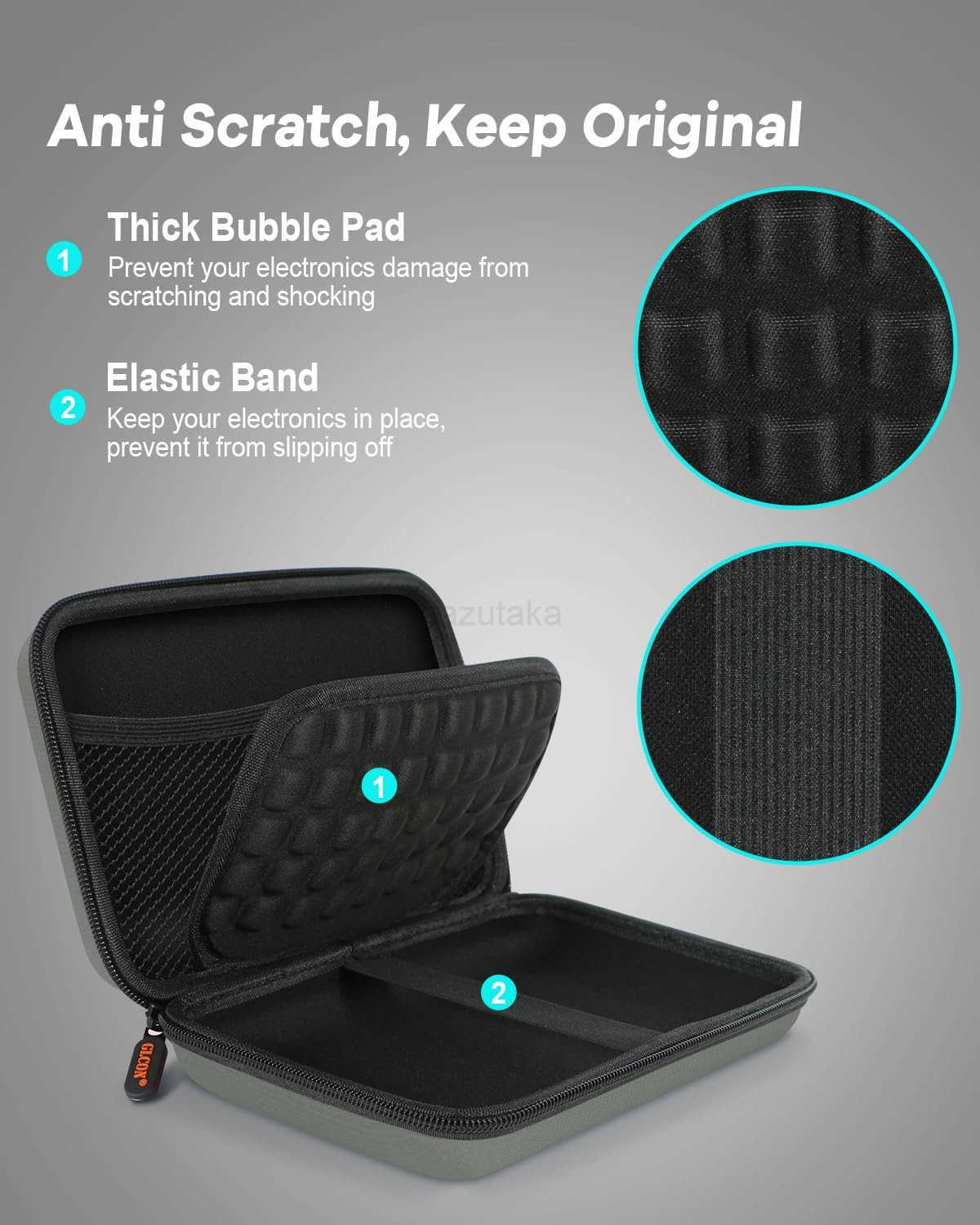 Hard Shell Carrying Case for External Hard Drive Hard Disk Power Bank Charger Cable Cell Phone Electronic Accessories Larger Capacity Storage Pouch Sh