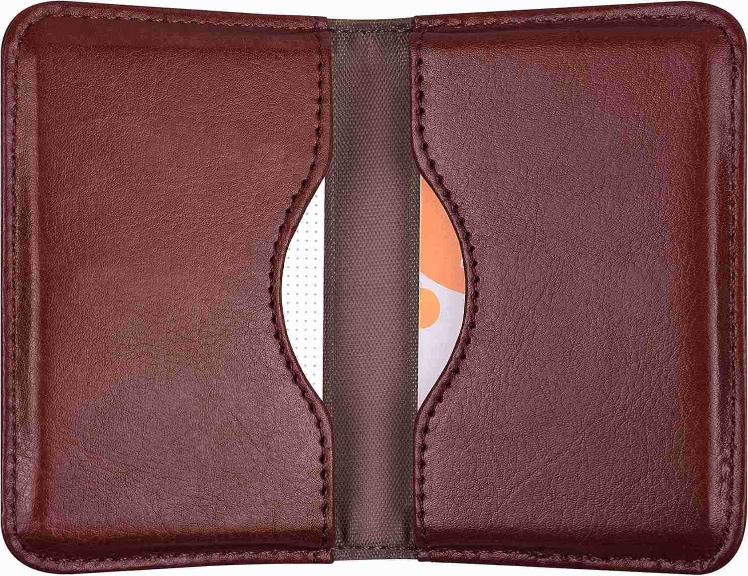 Business Card Holder 2Sided PU Leather Folio Name Card Holder Wallet Case with Magnetic Shut for Men and Women Ultra Slim and ThinZ250910