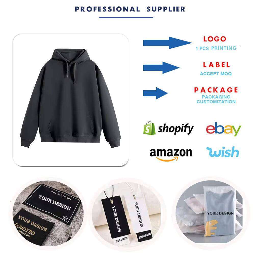 High-Quality 500gsm Wool Logo Heavyweight Pullover Blank Oversized Men's Hoodie and Sweatshirt
