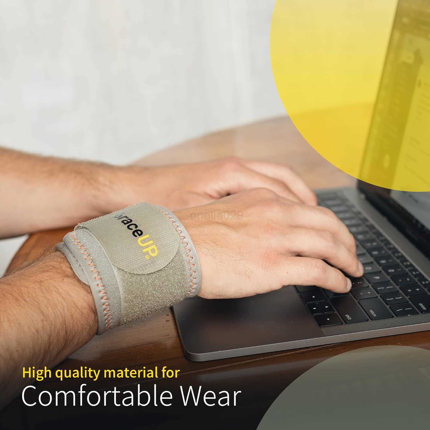 Wrist Compression Strap and Wrist Wrap Wrist Band Brace for Tendonitis Tennis Gym Workout One Size Adjustable Black 1 PC W250910