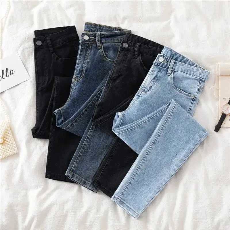 2024 Female Denim Pants BlaCK Color Womens Jeans Woman Stretch BotTOMS Skinny Pants For Women Trousers 38 Z250910