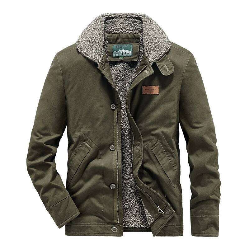 Winter Men's New Lamb Wool Jacket Retro Casual Tooling Clothes Windproof Cashmere Warm Padded Daily Fashion Coat