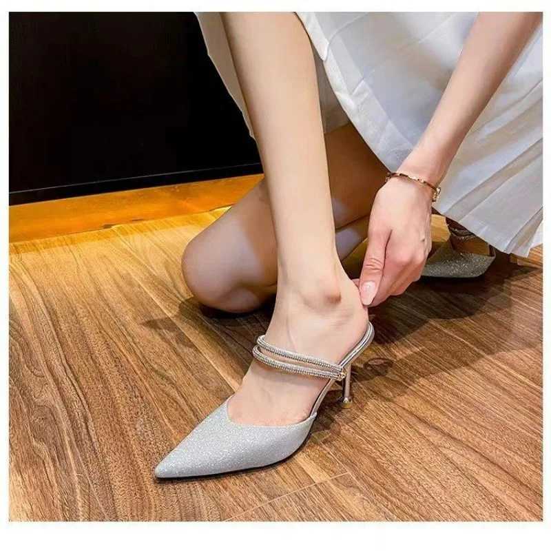 Pointed Toe Shallow Pumps Ladies Heels Shoes Female Fashion slippers 2025 New high Heels Shoes For Women Footwear sandals W250910
