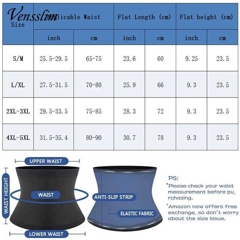 Vensslim Waist Strap Sauna Sweat Wrap Women Weight Loss Waist Trimmer Fitness Workout Hooks Slimming Belt Belly Cincher W250910
