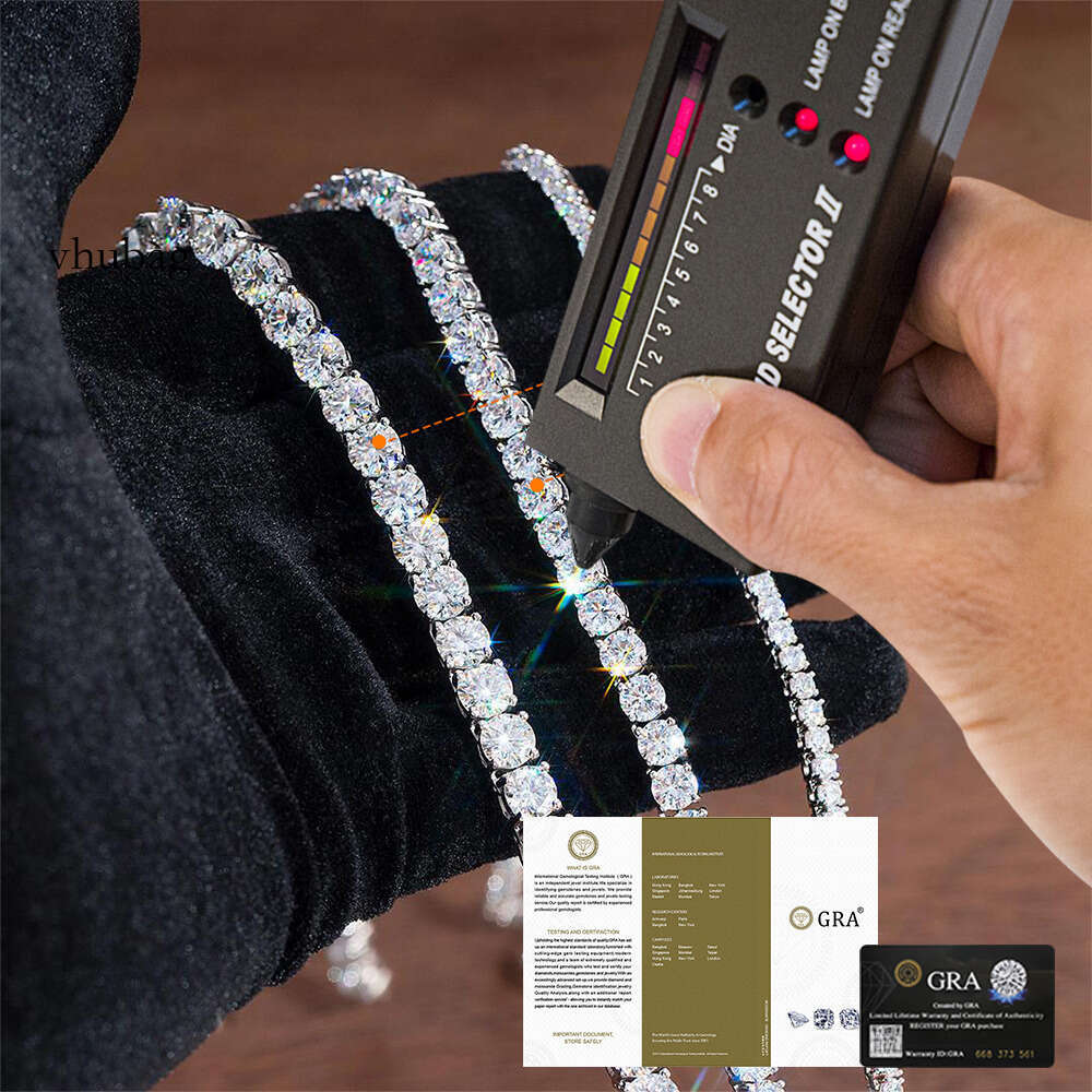 Wholesale 2MM 3MM 4MM 5MM VVS Moissanite Hand Chain Sterling Sier Men Women White Gold Iced Out Dia Tennis Bracelet