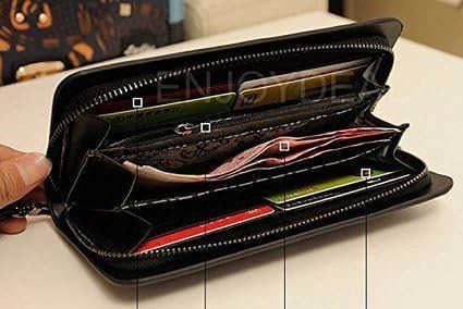 Wallet Women Punk Style PU Long Highend Cross Pattern Wallet Purse Zipper Bag Handbag Skull PlatedZ250910