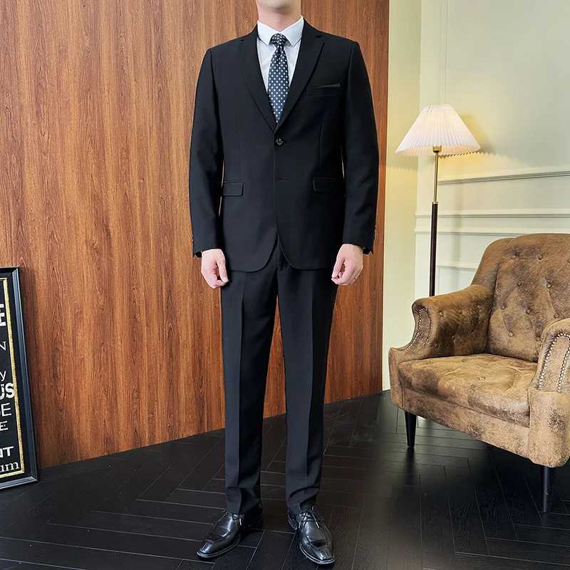 Suit Blazer Pants Fashion Men Solid color Business Wedding Work Casual Slim Professional Dress Groom Best Man Gentleman Suit W250910