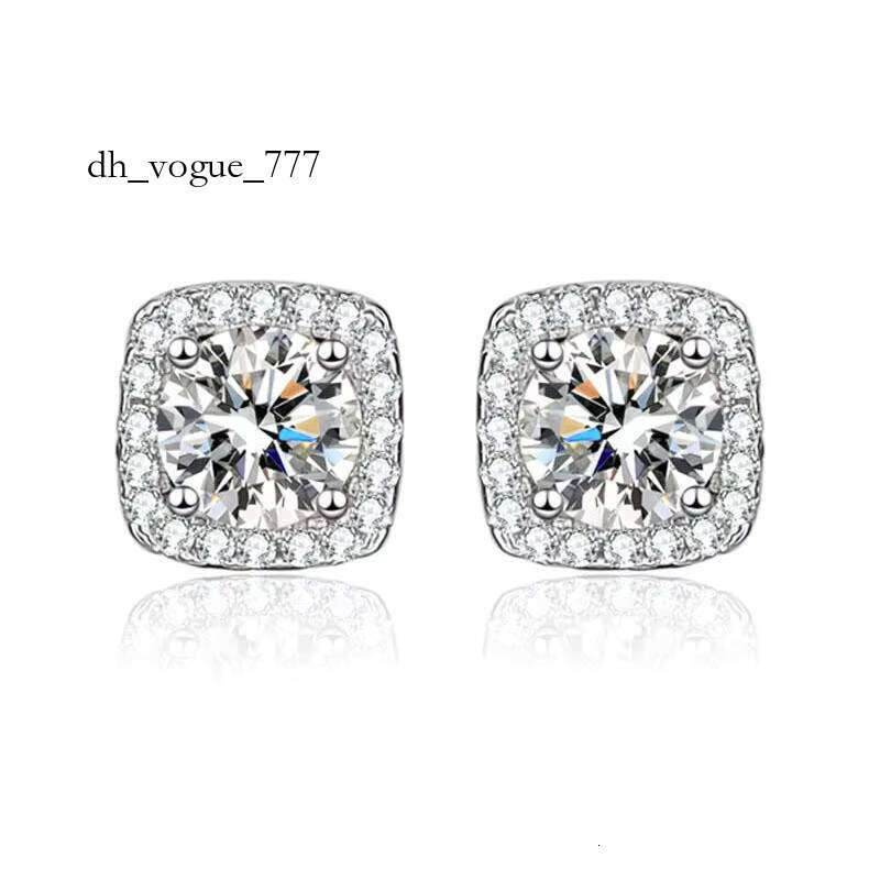 Wholesale Custom Jewelry Square Moissanite VVS Sterling Sier Fine Stud Earrings for Women