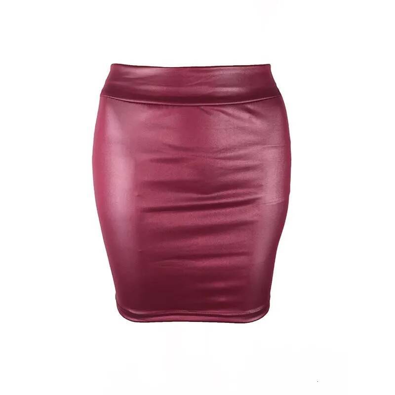Black Slim Imitation Leather Pencil Mini Skirt High Waist Sexy Fashion Korean Short Skirts Women Wholesale Summer Sweet dongdumaoyi