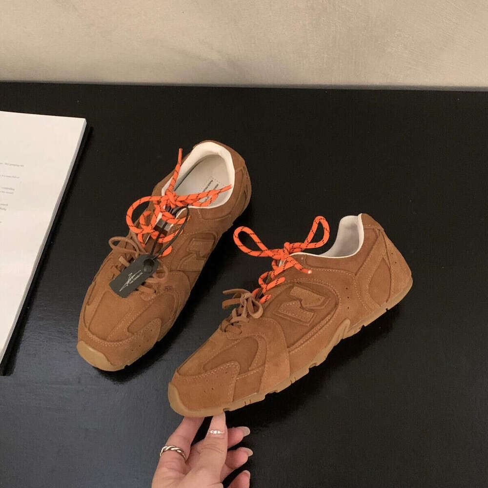 Genuine Leather Training for Women 2025 Spring New Flat Color-Block Casual Sports Designer Shoe Shoes