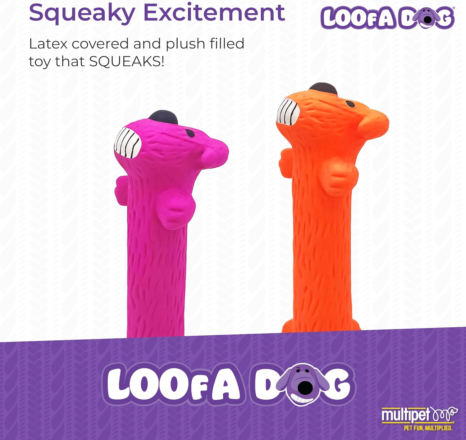 MBIKU Original Loofa Dog Latex Ruff 6" Dog Toy, Assorted Colors for small breeds.