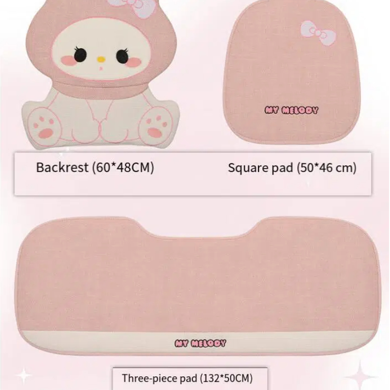 Linen Car Seat Cushion All Season Universal Summer Breathable Cotton Linen Seat Cover Pink Cartoon Cute Ladies Single Piece Cooling Cushion 250910