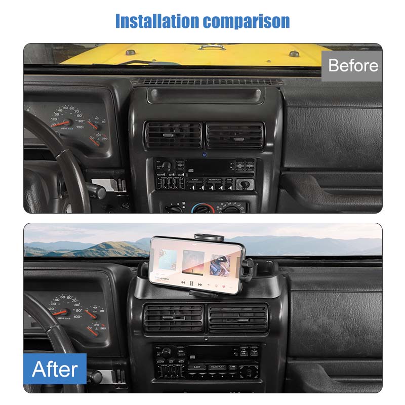 Small Round Car Mobile Phone Stand Storage Box For Jeep Wrangler TJ 1997-2006 Interior Decoration Accessories